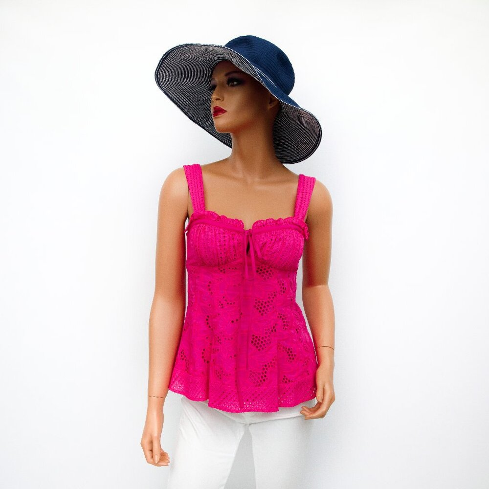 Nanette Lepore Pink Eyelet Top Size 0